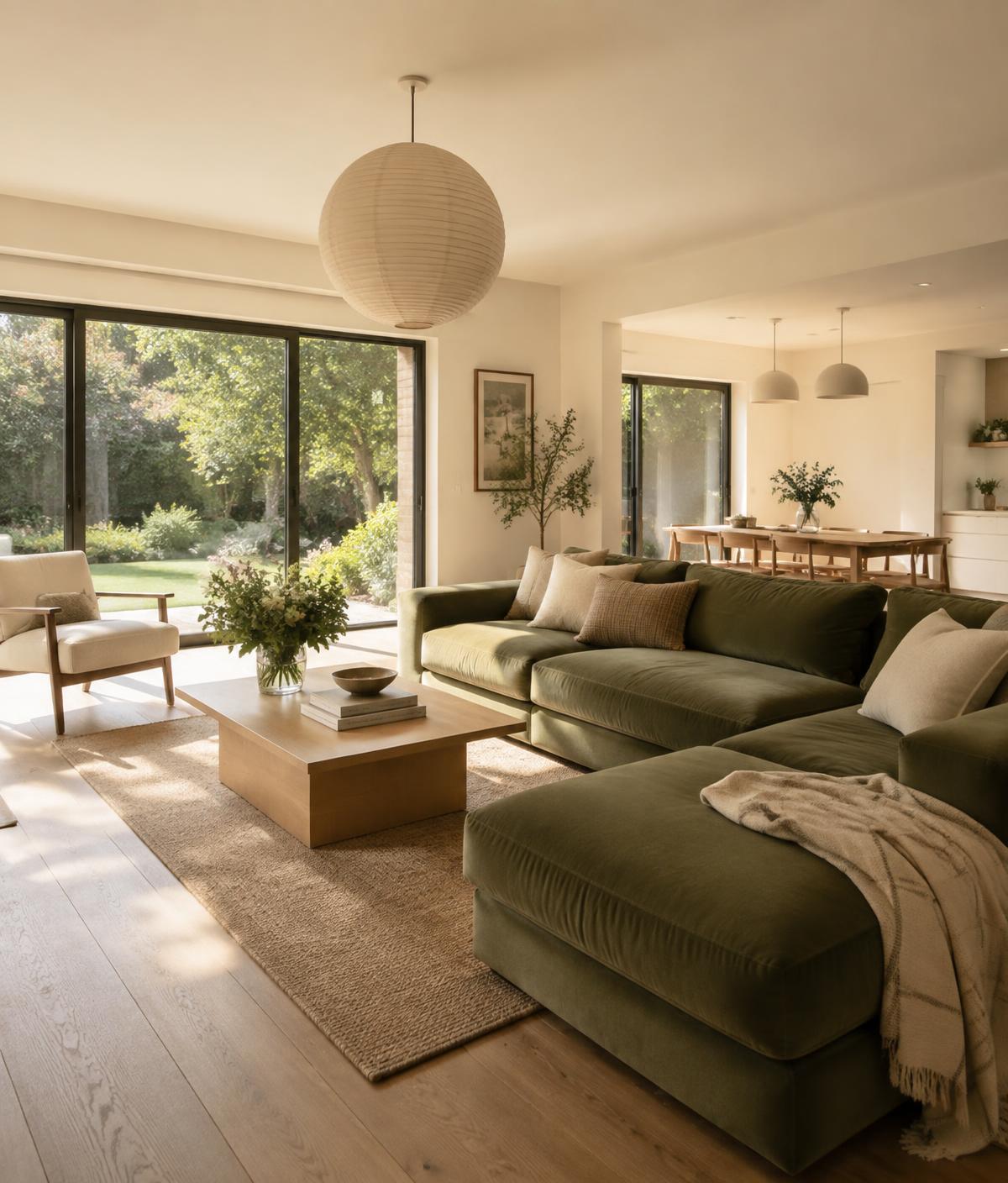 Bright modern living room in a UK home